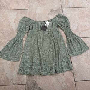 Le Lis Collection Green White Mini Dress Size Large NEW